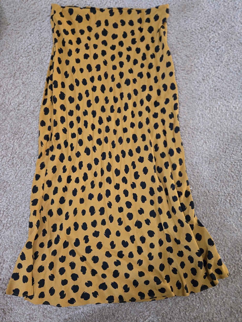 MADWELL Women’s Mustard Yellow Polka Dot Midi Skirt